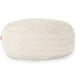 Round Footstool Pouffe - Teddy Boucle