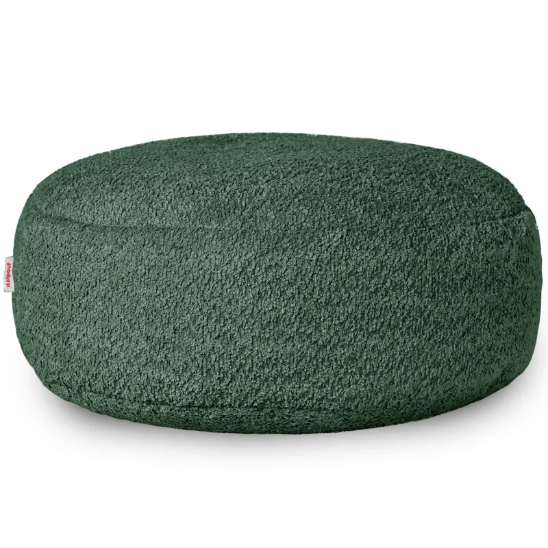 Round Footstool Pouffe - Teddy Boucle