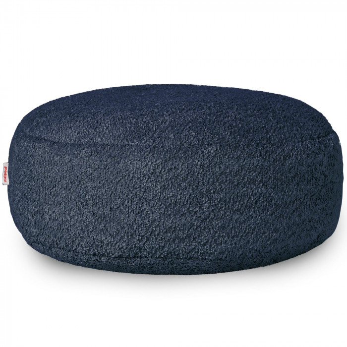 Navy blue footstool boucle