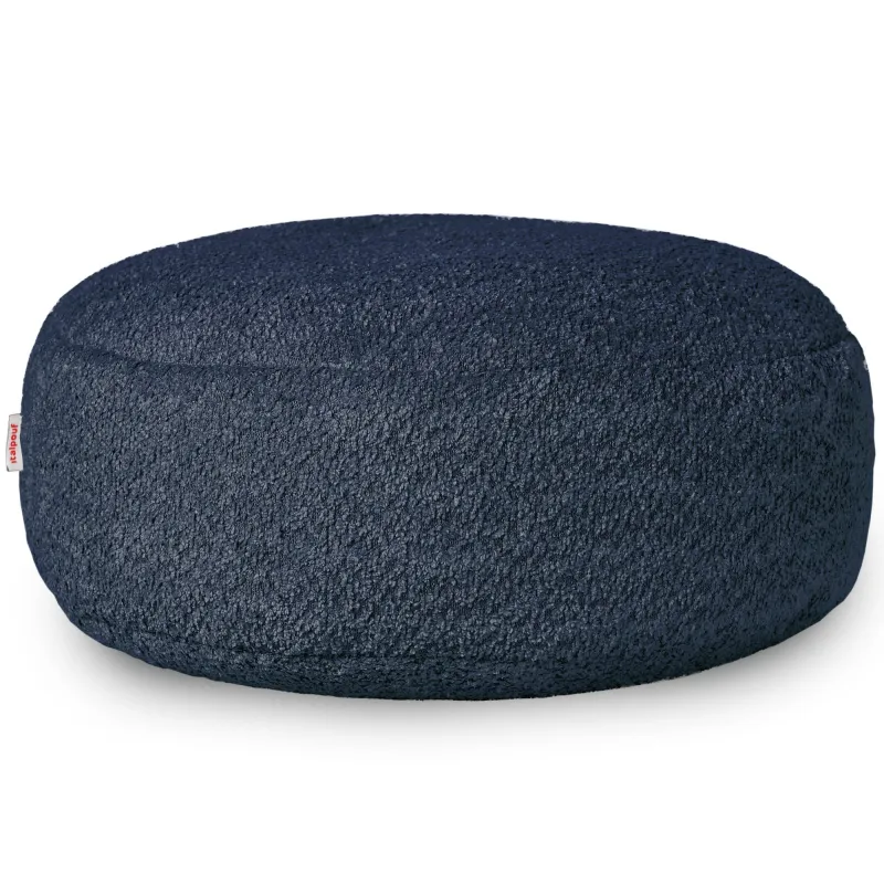 Round Footstool Pouffe - Teddy Boucle