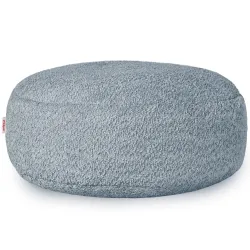 Round Footstool Pouffe - Teddy Boucle