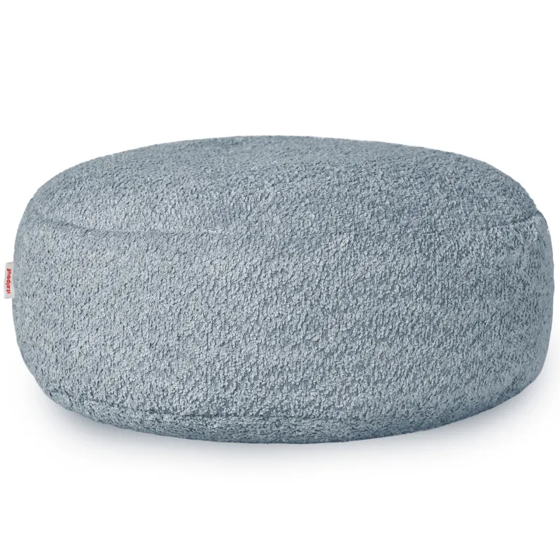 Round Footstool Pouffe - Teddy Boucle