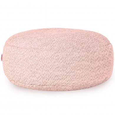 Powder pink footstool boucle