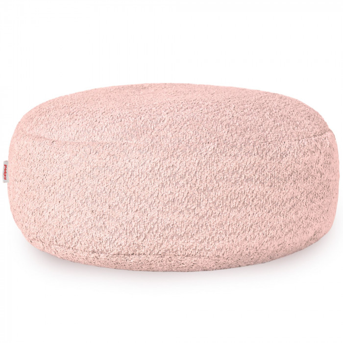 Powder pink footstool boucle