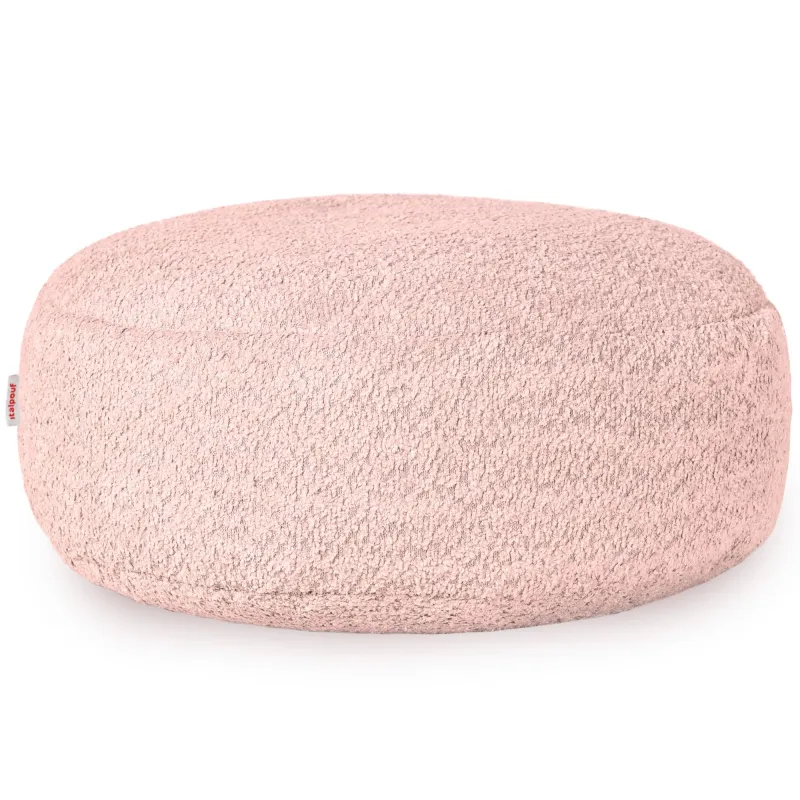 Round Footstool Pouffe - Teddy Boucle