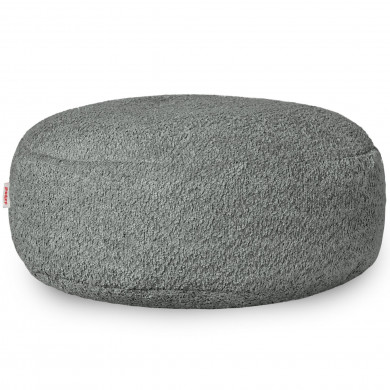 Grey footstool boucle