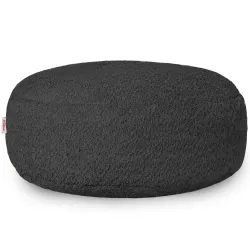 Round Footstool Pouffe - Teddy Boucle