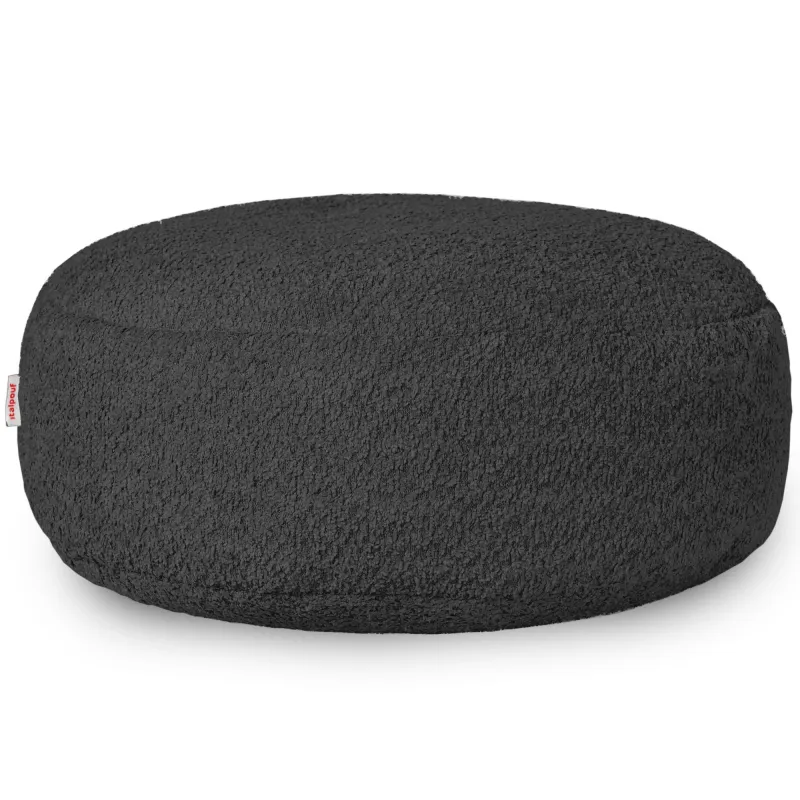 Round Footstool Pouffe - Teddy Boucle