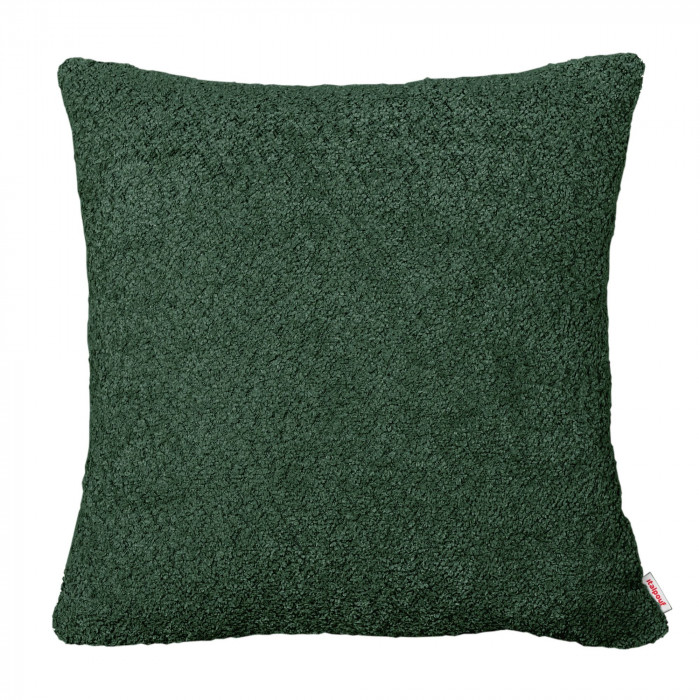 Dark green pillow square boucle