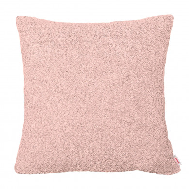 Powder pink pillow square boucle