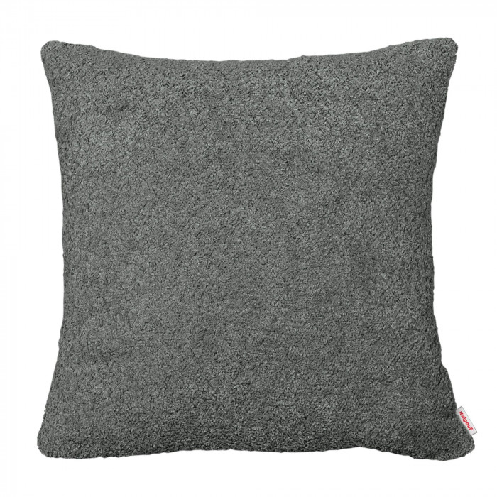 Grey pillow square boucle
