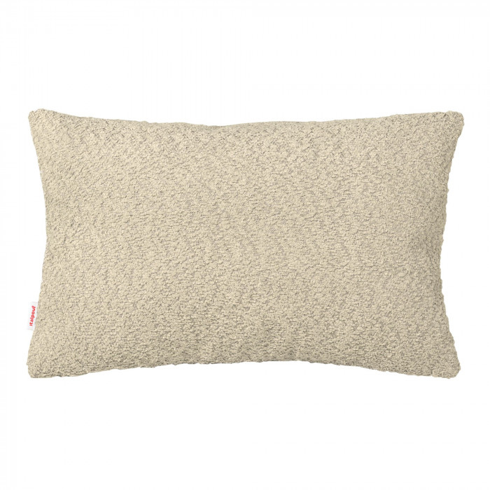Light beige bouclé rectangular pillow