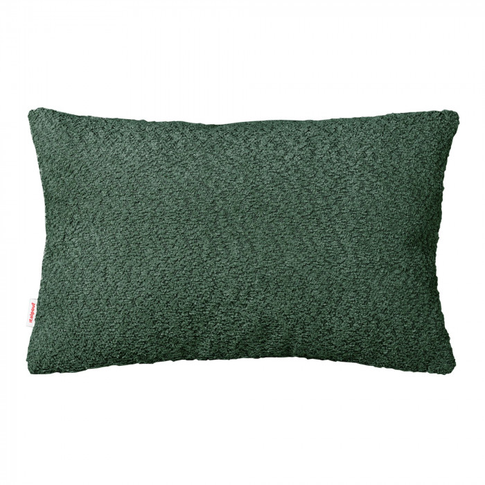 Dark green bouclé rectangular pillow