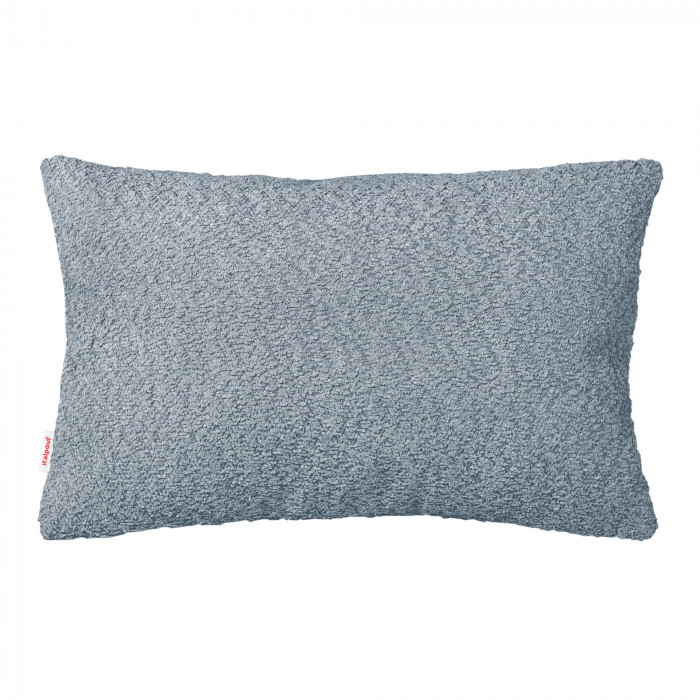Blue bouclé rectangular pillow