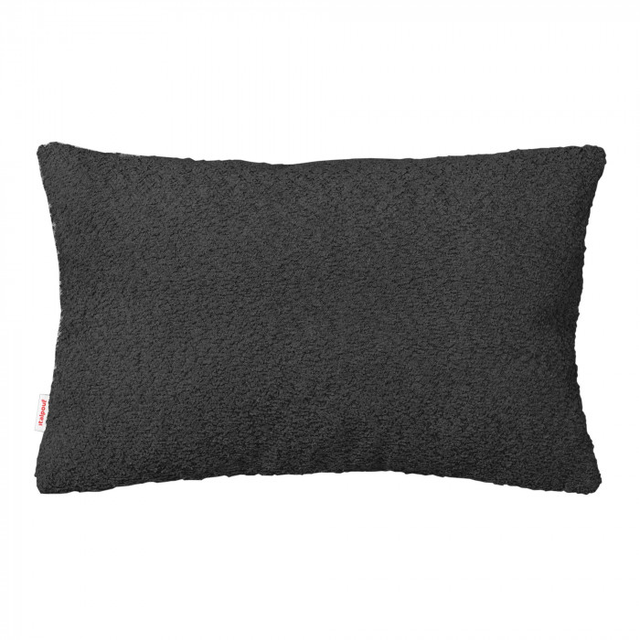 Black bouclé rectangular pillow