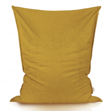 Mustard bouclé beanbag giant pillow
