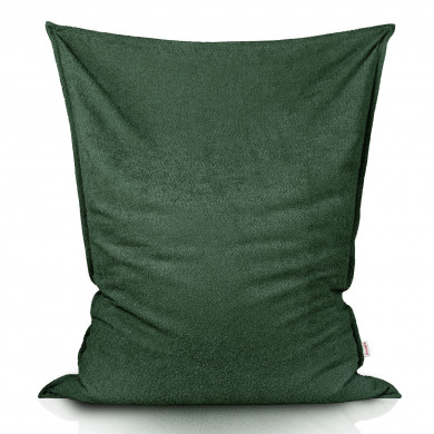 Dark green bouclé beanbag giant pillow XXL