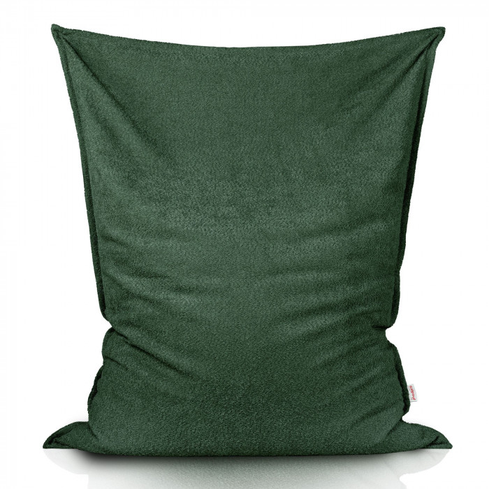 Dark green boucle bean bag pillow children