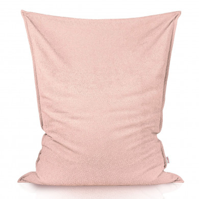 Powder pink bouclé beanbag giant pillow XXL