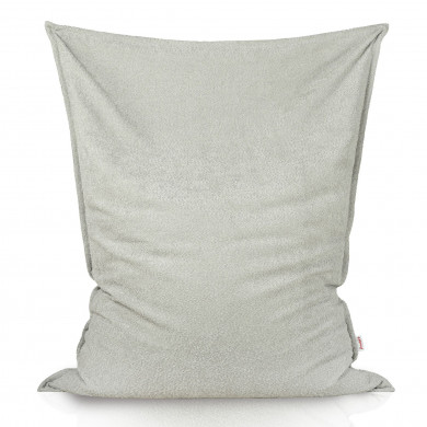 Light grey bouclé beanbag giant pillow xxl