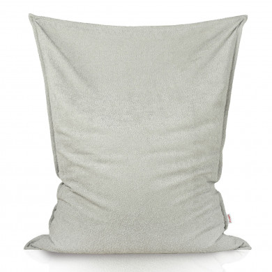 Light grey bouclé beanbag giant pillow