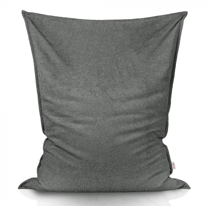 Grey bouclé beanbag giant pillow XXL