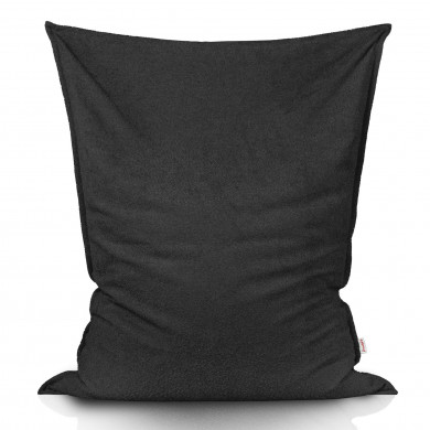 Black bouclé beanbag giant pillow