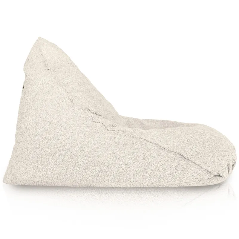 Stylish ecru bean bag, perfect for modern living spaces or outdoor use