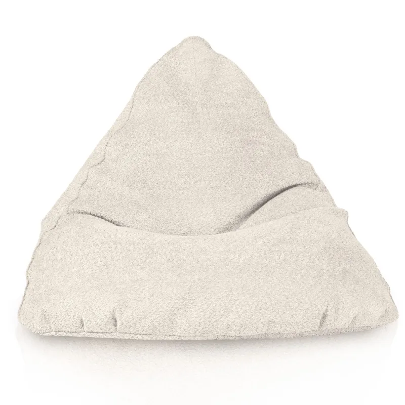 Soft textured ecru bean bag for comfort in any living area or garden