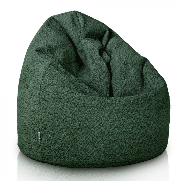 Dark green beanbag children boucle