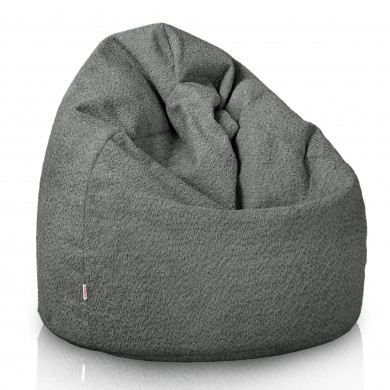 Grey large beanbag boucle