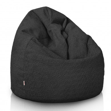 Black large beanbag boucle