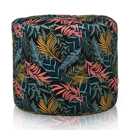 Round Cylinder Pouffe - Premium Printed Fabric