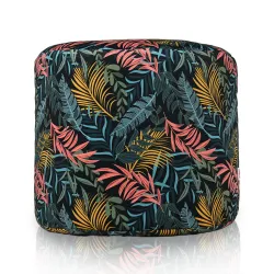 Round Cylinder Pouffe - Premium Printed Fabric – view 2
