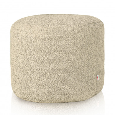 Beige pouf roller cilindro boucle