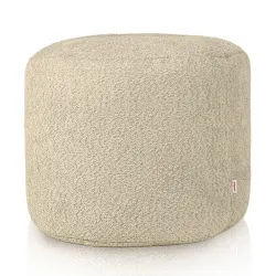 Round Cylinder Pouffe - Teddy Boucle