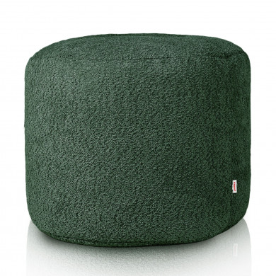 dark green pouf roller cilindro boucle