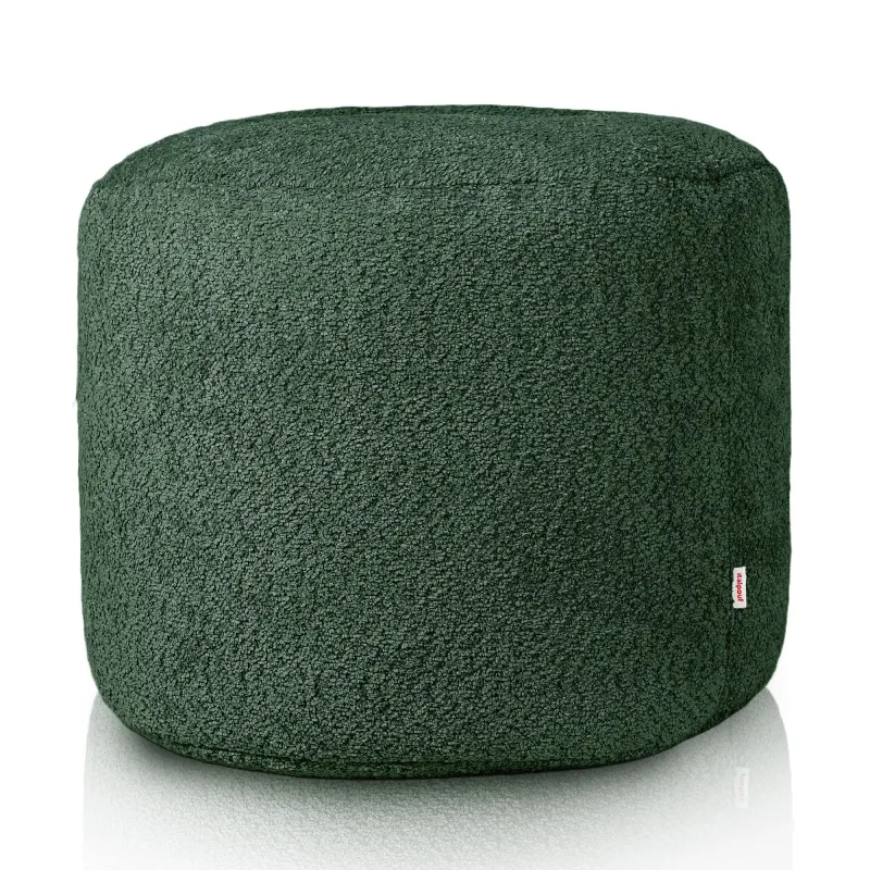Round Cylinder Pouffe - Teddy Boucle