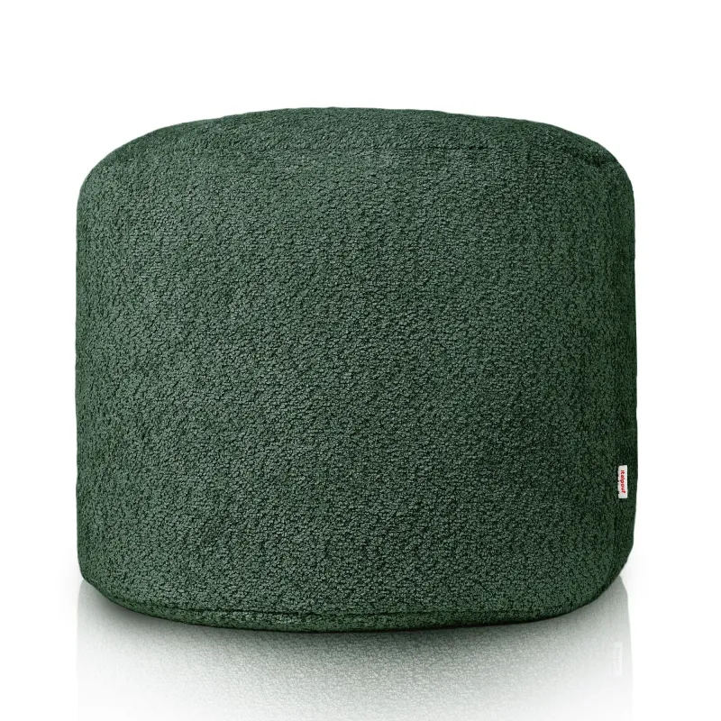 Round Cylinder Pouffe - Teddy Boucle – view 2