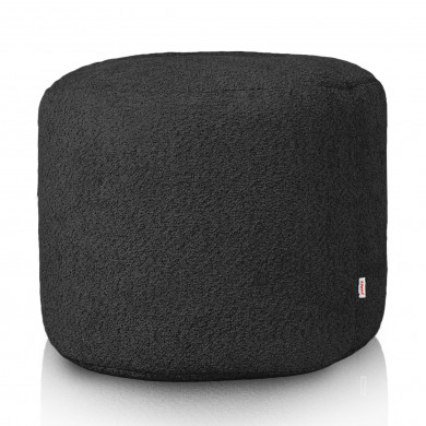 Black pouf roller cilindro boucle
