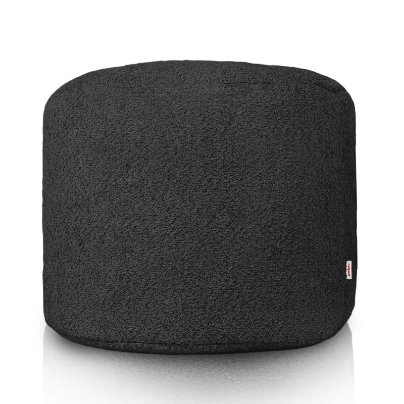 Round Cylinder Pouffe - Teddy Boucle – view 2