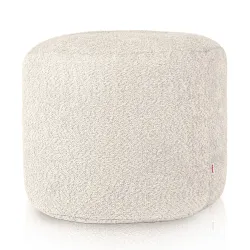 Round Cylinder Pouffe - Teddy Boucle