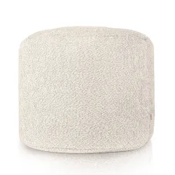 Round Cylinder Pouffe - Teddy Boucle – view 2