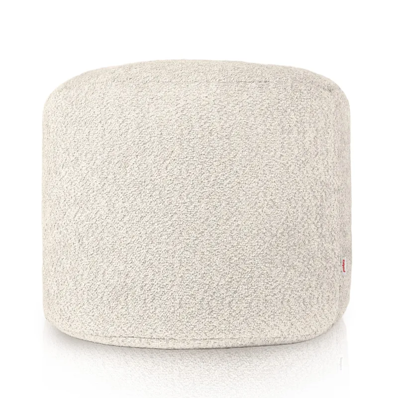 Round Cylinder Pouffe - Teddy Boucle – view 2