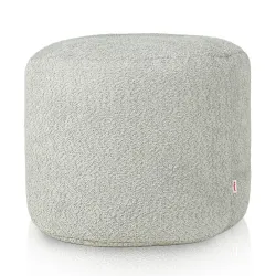 Round Cylinder Pouffe - Teddy Boucle