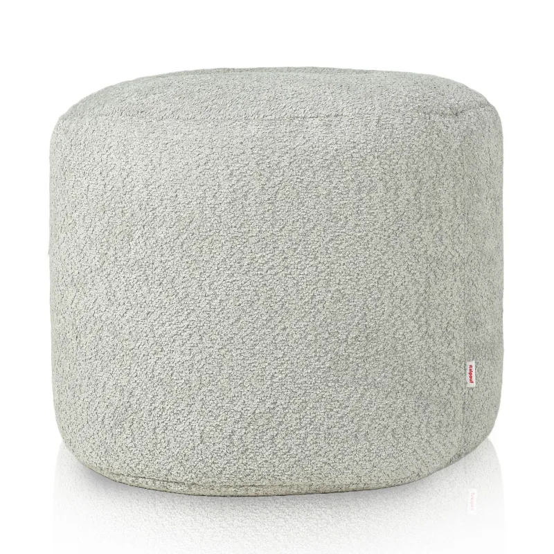 Round Cylinder Pouffe - Teddy Boucle