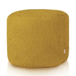 Round Cylinder Pouffe - Teddy Boucle
