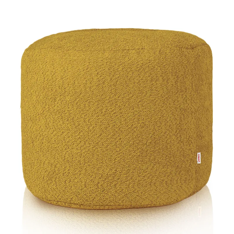 Round Cylinder Pouffe - Teddy Boucle