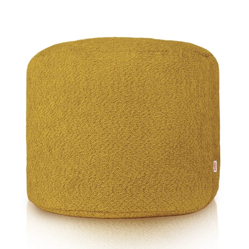 Round Cylinder Pouffe - Teddy Boucle – view 2