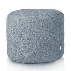 Round Cylinder Pouffe - Teddy Boucle